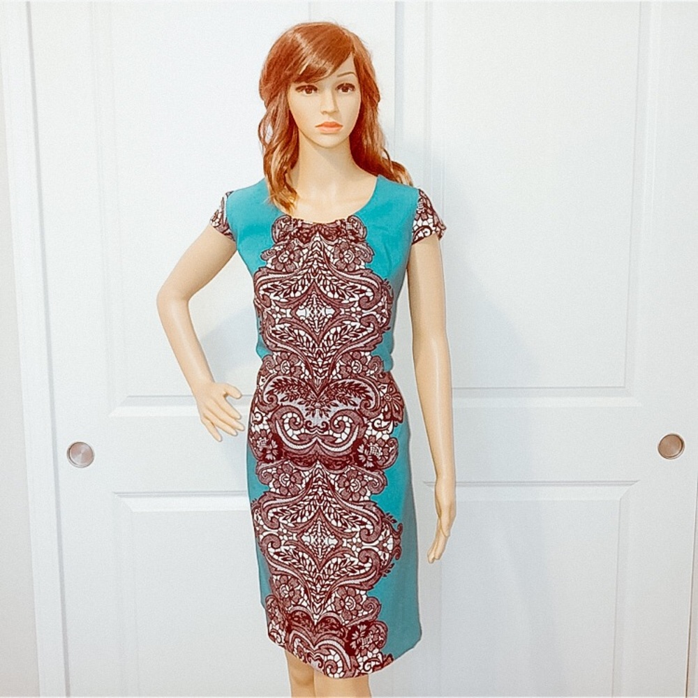 💙💚 *HP* Shelby & Palmer Fitted Wiggle Dress